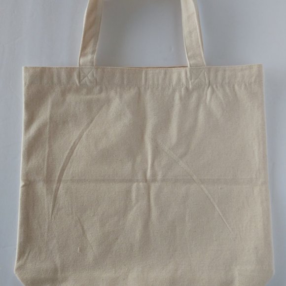 Handmade Painted Tote Bag Blue & Gold Hummingbird in Red Flowers 13.5x13.5x3.5 - Picture 15 of 16